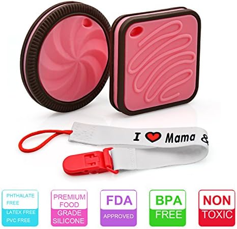 Baby Teething Toys GUHEE 2 Pack Baby Teethers Set 100% Silicone BPA Free Teethers Baby Gum Massager for Infants and Toddlers (Pink)