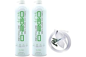 O2GO 18L Oxygen Can with Mask and Tube - revitalize 99.5% Pure Oxygen in a Lightweight Portable Canister (2 cans 1 mask),White Can