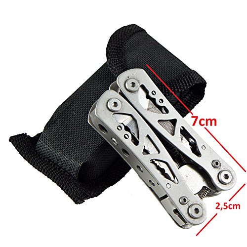 Multifunktionswerkzeug mit Tasche (9 in 1) Werkzeug Multufunktionszange Multitool Zange Messer Säge - 4