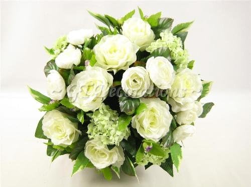 Wedding Flowers Rose Ranunculus Ficus Bouquet (Cream) from GT Decorations