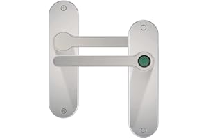 Blusafe Fingerprint Internal Door Lock, Biometric Smart Door Handle, 50 Fingerprints, 2 Backup Keys, HMO/Student Houses, Bedrooms, Home Office Locks (Long, Chrome)