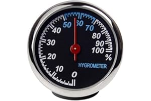 Porfeet Car Clock/Thermometer/Hygrometer, Car Interior Mini Quartz Watch Clock Hygrometer Thermometer Dashboard Ornament One Color Hygrometer