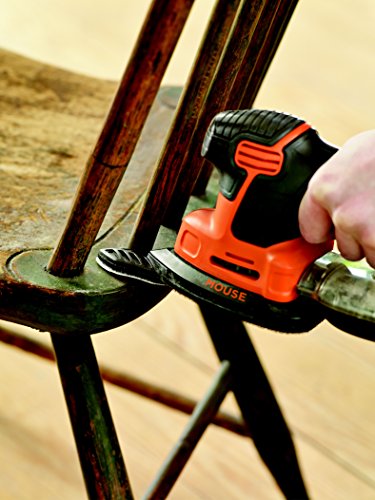 Black+Decker 120W Dreieckschleifer Mouse, Deltaschleifer, 14000U/min, schlankes Design, gummierter Griff, Staubfangbehälter mit Mikrofilter, Klett-Fix, Werkzeugtasche, KA2000 - 5