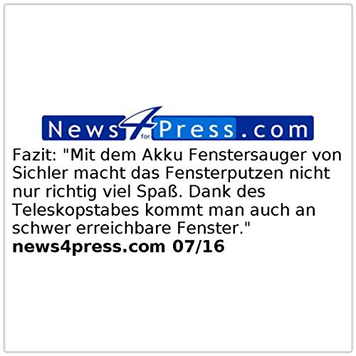Sichler Haushaltsgeräte Akku Fenstersauger Set mit Teleskopstab bis 119 cm, Zubehör - 6