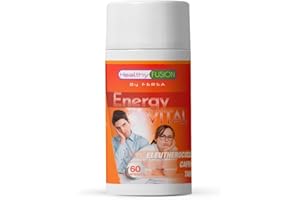 Healthy Fusion Goodbye Fatigue | Effective Energising and Anti-Fatigue Formula | Eleutherococcus + Taurine + Caffeine | 100% Natural Stimulant | Enhances and Boosts Muscle Performance | 60 Capsules