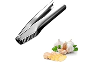 LA NAGO Garlic Press, Stainless Steel Garlic Cutter, No Need to Peel Garlic Mincer for Coarse Garlic - Detachable for Easy Cleaning - Garlic Presser and Masher - Garlic Crusher