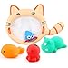 Produktbild Ruiting Badespielzeug Schwimmende Squirts Spielzeug Weiche Tier Katze Net Spiel in Badewanne Badezimmer Pool Bad Zeit für Kinder Kleinkind Baby Jungen Mädchen 5 Stücke