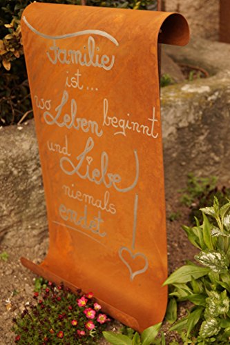 Edelrost Tafel Familie ist.. Garten Schild Spruch Geschenk Text Deko Wandschmuck - 2