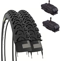Ecovelò 2 Pneus + Chambres 26 X 1.95 (50-559) VTT - Valve Américaine Schrader - Adhérence Et Résistance Optimales