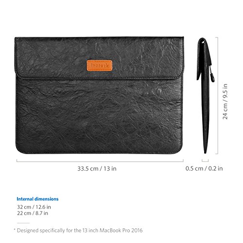 Inateck neue Tyvek-Vlies Laptoph  lle f  r 13    MacBook Pro  2016   2017  Surface Pro 12 9    iPad Pro  Ultrabook Netbook Schutztasche     Schwarz  L