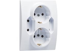 LATRANS Poczwórne gniazdo podtynkowe ze stykiem ochronnym, do wbudowania, stopień ochrony IP20 (5401 białe)