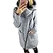 Produktbild Damen Strickjacke Xinan Herbst Winter Hooded Coat Long Zipper Pullover Outwear Mantel (XXL, Grau)