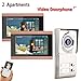 Produktbild HUALI 7inch Record Wireless WiFi 2 Apartments Video Door Phone Intercom System IR-Cut HD 1000TVL Camera Doorbell Camera mit 2 Taste 2 Monitor Waterproof