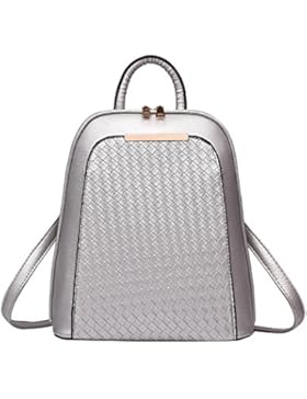 Menschwear Damen Einfargroß Einfache Stil PU Leder Casual Tasche Schulbeutel Reise Rucksack 26cm