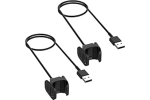 TECHGEAR 2 Stück USB Ladekabel Kompatibel mit Fitbit Charge 3, Charge 4 USB Lade Kabel Power Cradle Dock Station Kompatibel mit Fitbit Charge 3, Charge 4 SmartWatch