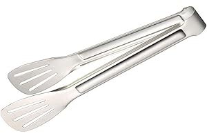 Digead Tongs de Cuisine, Pince Barbecue en Acier Inoxydable, Pince de Cuisson, Cuisson en Acier Inoxydable et Revêtement en Plastique Poignée Pince