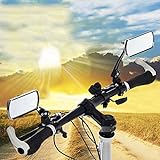 Bike Mirrors BestFire 1 Pair Adjustable Rotating Flexibility Bicycle Handlebar Rear View Mirror Cycling MTB Electric Cars Rectangle Reflector Mirror Rearview Wide Angle Horizon Aluminium Alloy for 22mm