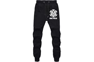 WANHONGYUE Anime One Piece Luffy Pantalons de Sport Jogging Adulte Cosplay Bas de Survêtement Sweatpants Trousers avec Poches