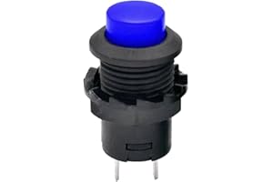FUCHSWERK Drucktaster rund Taster 12mm DIY Druckschalter AC 1,5A/230V 12V NON-Momentan button Taster | Blau