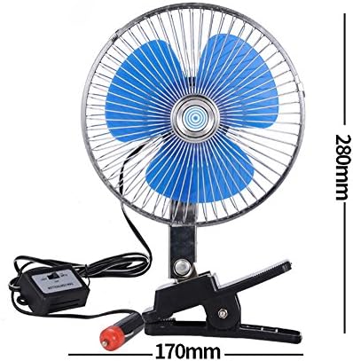 12V DC Car Interior Cooling Fan Oscillating Van Truck Cooler Clip on Cab Bus