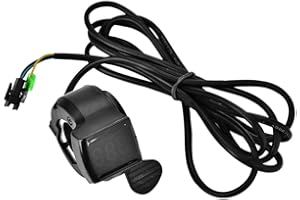 Keenso Thumb Throttle with Voltmeter Electric Bike, 12V - 99V Ebike Scooter Thumb Throttle with LCD Battery Voltage Display Accessory Riding