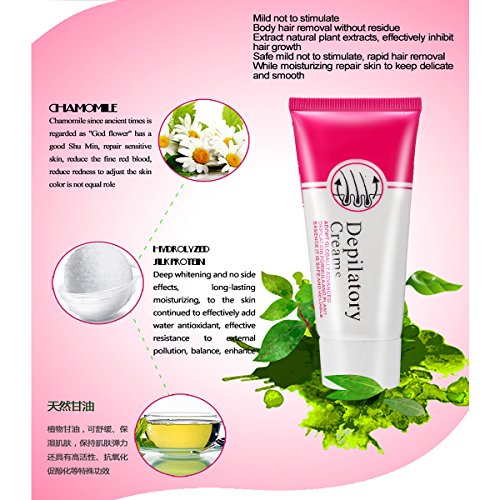 Haarentfernung Creme, LuckyFine Keine Stimulation Schnell und Einfach Haarentfernung, 1er Pack (1 x 60g) - 4