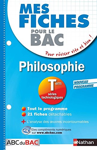 Download Mes fiches ABC du BAC Philosophie Term Séries technologiques