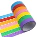 Produktbild meetory 7 Rollen 2,5 cm farbigen Klebeband Rainbow Papier Labeling Tape Graphic Art Klebeband Rolle für Heimwerker und Geschenke, verformend