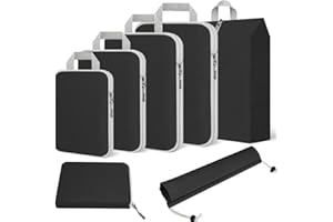 MURISE Compression Packing Cubes, zestaw 7 organizerów do walizek, na przybory podróżne, rozszerzalny zestaw organizerów podróżnych, lekkie torby do pakowania plecaka, kostki do pakowania dla mężczyzn