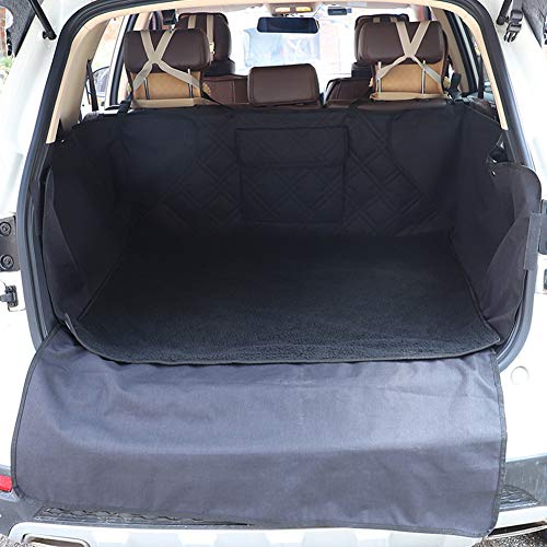 ZZQ 100% Protezione Auto SUV Trunk Cover Mat Dog Pet Car Boot Protector Viaggi Seat Pad Trunk Organizzatori 600D Oxford,Black