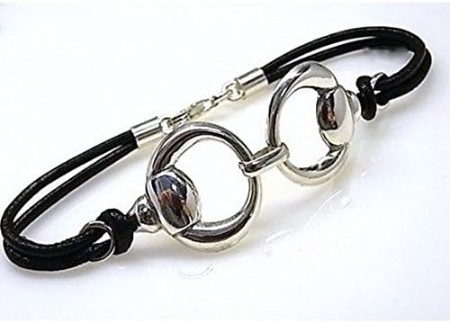 Black Leather Bracelet with sterling silver Stirrup Leathers A Nice Design Perfect Gift for a Woman Who Adore The Horses