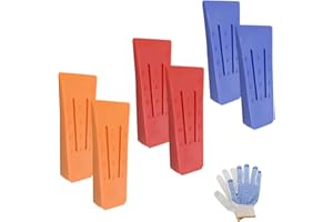 AVCXEC Fällkeil Set, 6 Stück Forstkeile Kunststoff 6 Zoll, Schlagfest Baumkeile, Kältebeständig Forstkeil, Fällkeil Kunststoff für kontrollierten Fällen von Bäumen (Rot, Orange, Blau)