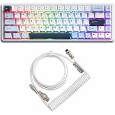 Coverzone Ajazz AK680 Max%68 Manyetik Switch Oyuncu Klavyesi, Coiled Kablo, 3000mAh, 8000Hz Kablolu-1000Hz Kablosuz Polling R