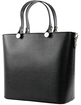 modamoda de - ital. Ledertasche Damentasche Shopper Tragetasche Elegant Echtleder T132