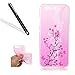 Produktbild Huawei P10 Schutzhülle,Huawei P10 Handyhülle,Leeook Ultra Dünn Schlank Kratzfest Tpu Bumper Hülle Schön Rosa Pink Blütenblüte Muster Weiche Silikon Slim Flexibel Blumen Tasche Etui Cover für Huawei P10 + 1 x Schwarz Eingabestift-Pink Blütenblüte