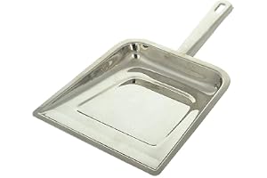 -Swastik Enterprises Steel Supli Dusting pan Dust pan with Long Handle Stainless Steel pan Duct Cleaning Dust Picker Stainless Steel Dustpan/Supdi - Strong & Durable - Standard Size.