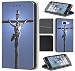 Produktbild Samsung Galaxy J7 2017 J730 Hülle von CoverHeld Premium Flipcover Schutzhülle Flip Case Motiv (730 Kreuz Jesus Christus Kirche Blau)