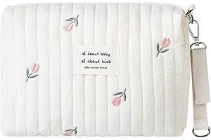 SONARIN Leggero Borsa Organizer per Passeggino,Multifunzionale Elegante Ricamo Borsa Passeggino Universale Organizzatore per Passeggino Borsa per Carrozzina Borsa Cambio(Tulipano, 1 Cinghia)