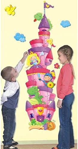 Large Lock Children Wall Art Sticker Vinyl Dinosaur Growth Chart – Castle, Princess, Knight Wall Kids Room Height 60 cm Breite 32 cm