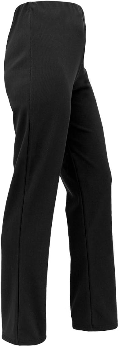 Ladies Stretch Bootleg Trousers Ribbed 