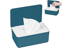 JIUZCARE Porta Scatola Per Salviette Porta Scatola Dispenser Scatola Per Salviettine Scatola Porta Salviette Umidificate Può Essere Utilizzato Per La Carta Di Stoccaggio, Salviette, Blu Bianco