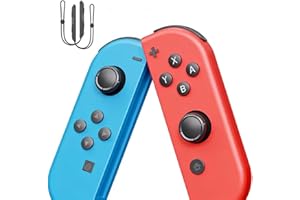 Yantree Manette pour Switch, Manettes pour Switch/Lite/OLED avec Axe Gyroscopique, Double Vibration, Une Paire de Dragonnes
