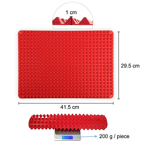 Silikon Backmatte, Holoko Sets von 2 Non Stick Silikon Backbleche Hitzebeständige Plätzchen Blatt-16 „x 11,5“ - 6