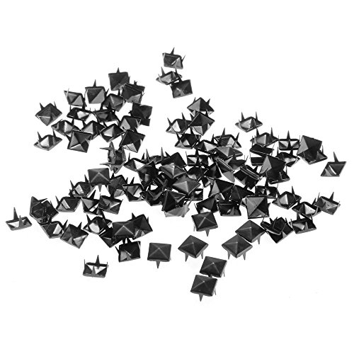 Ecloud Shop® 100 Stücke 8mm Nieten DIY Pyramidennieten Ziernieten Schwarz Handtaschen Armband - 2