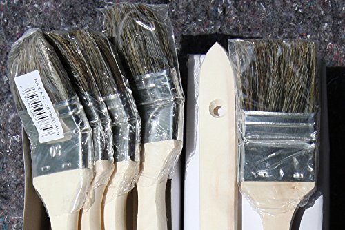6 x Heizkörperpinsel 50mm mit grauen Chinaborsten zum Beschichten mit lösemittelhaltigen oder wasserverdünnbaren Wandfarben - 2