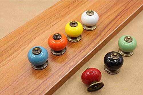 Schönes Leben* 7x Schrankgriffe Türknöpfe Schrankknöpfe Möbelknopf Möbelknöpfe Set Möbelgriff Keramik（7 Bunte Farbe dragon Ball ） - 2