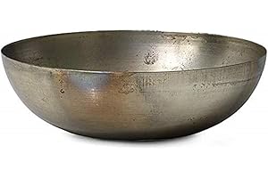 Serene Spaces Living Rustic Iron Bowl: Sturdy Oil Slick Iron with Iridescent Rainbow Spots, Vintage Accent for Home, Office, Single