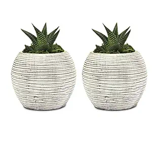 Lasaki Globe Magenta Gold Ceramic Pots for Indoor Plants Planters Flower pots Outdoor Succulent Pot( Set of 2)