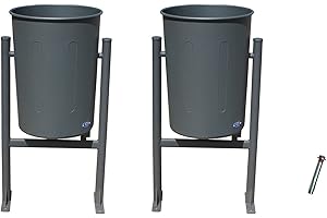 PAL FERRETERÍA INDUSTRIAL PAL | Papelera Exterior Circular de Hierro Life. Papelera abatible cónica con Sistema de Vaciado basculante. (2- Papeleras + Tornillería)