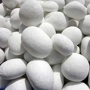 Leafy Tales White Matt Marble Stone Pebbles for Home & Garden Decoration| White Matt 2 Kg